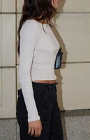 John Galt Cream Mayson Off-The-Shoulder Long Sleeve Top
