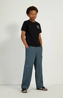 PacSun Kids Dark Slate Low Rise Cargo Puddle Pants