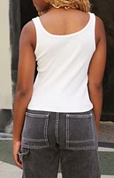 John Galt Light Gray Dalis Cropped Tank Top