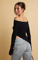 Beverly and Beck Fernanda Asymmetrical Off-The-Shoulder Sweater