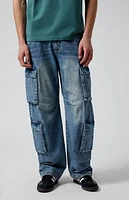 Pacsun Dark Indigo Baggy Barrel Cargo Jeans