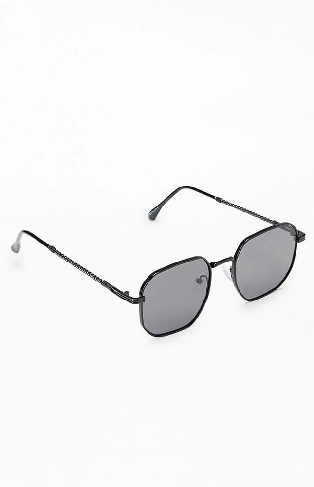 Pacsun Black Metal Rectangle Frame Sunglasses