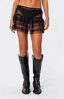 Edikted Sheer Ruffled Mini Skirt