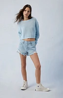 Pacsun Eco Light Indigo Ripped '70s Cutoff Denim Shorts