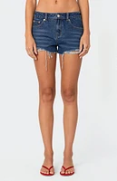 Edikted Fern Mid Rise Denim Shorts