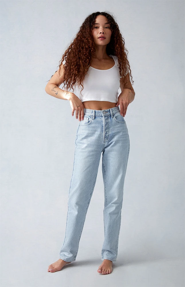 PacSun Light Indigo Glittery Dad Jeans