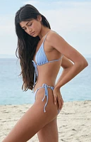 PacSun Eco Blue Faye V Tie Side Bikini Bottom