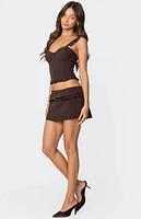 Edikted Colleen Ruffled Pinstripe Corset