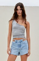 PacSun Light Indigo Chain High Waisted Denim Festival Shorts