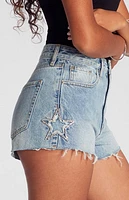 Pacsun Rhinestone Star High Waisted Denim Festival Shorts