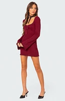 Edikted Krista Lacey Knit Mini Dress