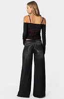 Edikted Susie Off Shoulder Mesh Top