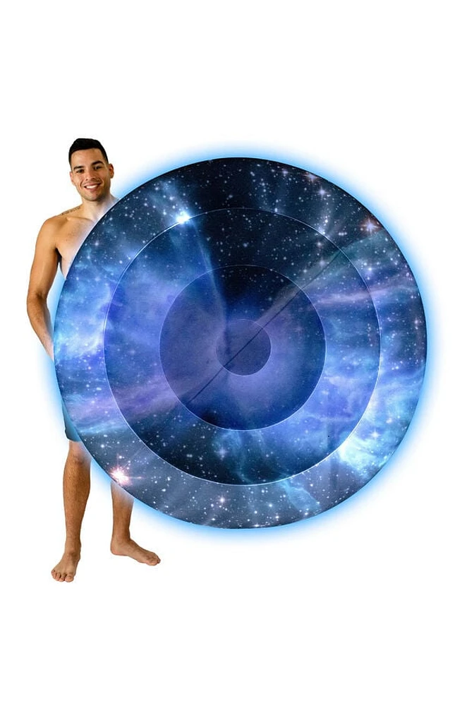 PoolCandy Illuminated LED Jumbo Inflatable Butterfly Nebula Galaxy Island Pool Raft