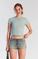 Pacsun Tinted Exposed Zipper Denim Micro Shorts