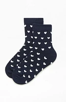 John Galt Navy Heart Quarter Socks