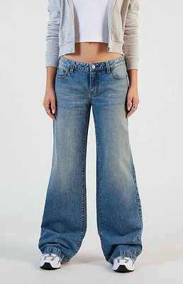 PacSun Casey Tinted Low Rise Baggy Jeans Dark Indigo