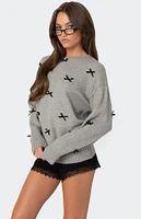 Edikted Satin Bow Oversized Sweater