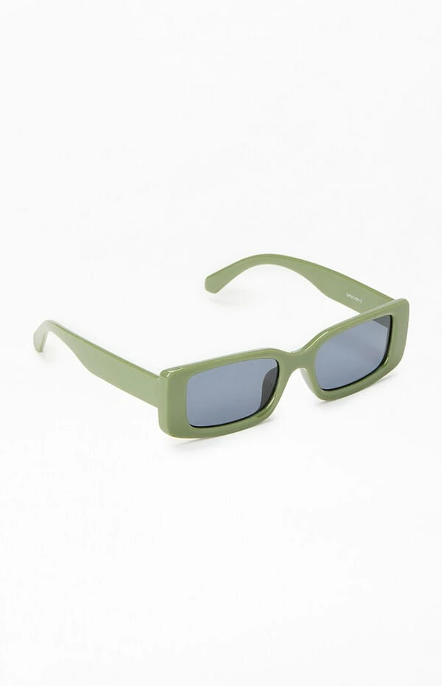 Pacsun Alex Green Rectangle Sunglasses