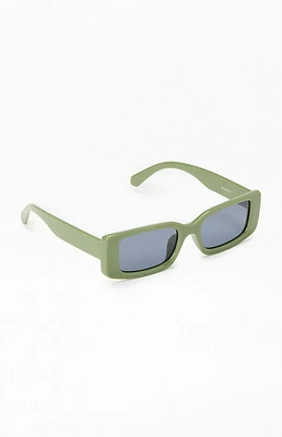 Pacsun Alex Green Rectangle Sunglasses