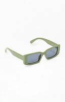 Pacsun Alex Green Rectangle Sunglasses