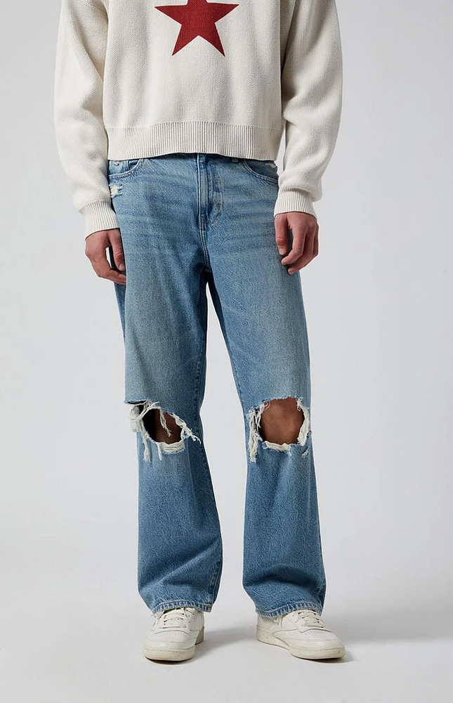 PacSun Medium Indigo Ripped Baggy Jeans