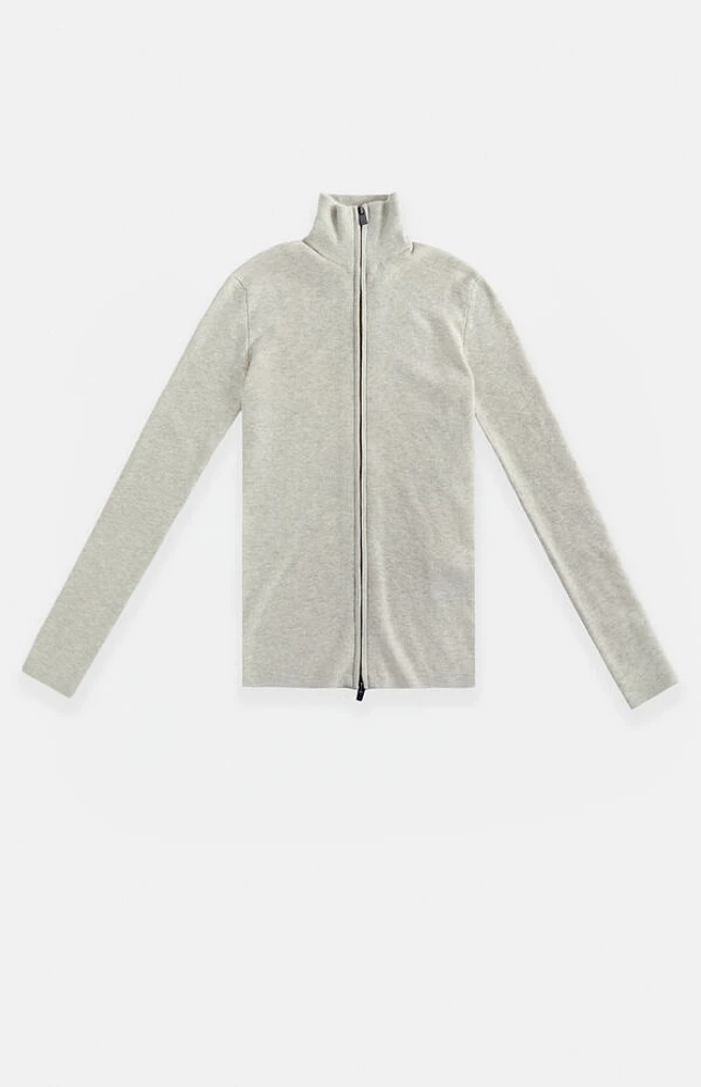 Fear of God Essentials Women's Heather Stone Ribbed Track Jacket