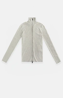 Fear of God Essentials Women's Heather Stone Ribbed Track Jacket
