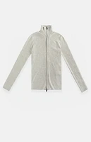 Fear of God Essentials Women's Heather Stone Ribbed Track Jacket