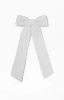 LA Hearts White Piper Lace Bow Hair Barrette