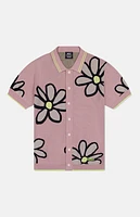 WeSC America Inc Mauve Daisy Short Sleeve Polo Cardigan