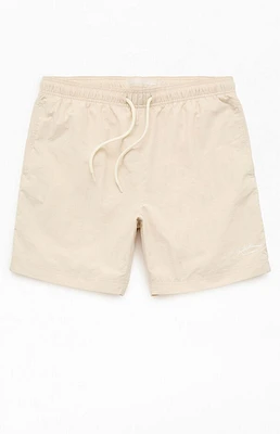 Pacsun Oatmeal Solid Collegiate 6.5" Swim Trunks
