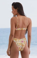 PacSun Eco Yellow Floral California Tank Bikini Top