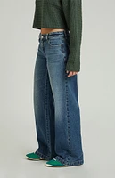 PacSun Casey Dark Indigo Seam Low Rise Baggy Jeans