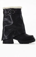 CIRCUS NY Women's Noah Faux Leather Lined Lug Sole Boots