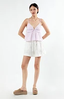 LA Hearts Ruffle V-Neck Babydoll Top