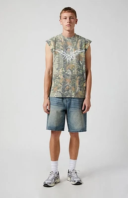 PacSun Medium Indigo Baggy Denim Shorts