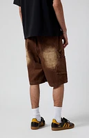 PacSun Brown Extreme Baggy Denim Shorts