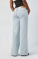 PacSun Eco Light Indigo Chain Low Rise Wide Leg Jeans