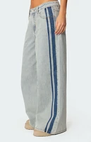 Edikted Side Stripe Washed Low Rise Jeans