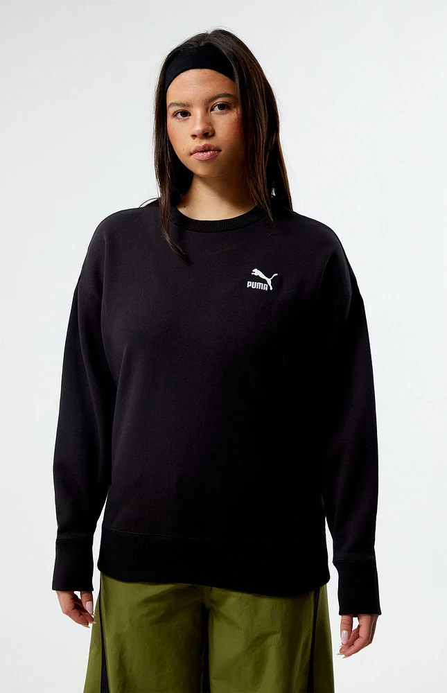 Puma Black Relaxed Crew Neck Sweatshirt