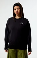 Puma Black Relaxed Crew Neck Sweatshirt