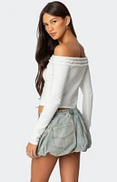 Edikted Gia Ruffled Off Shoulder Top