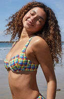 PacSun Rainbow Plaid Joey Underwire Bralette Bikini Top
