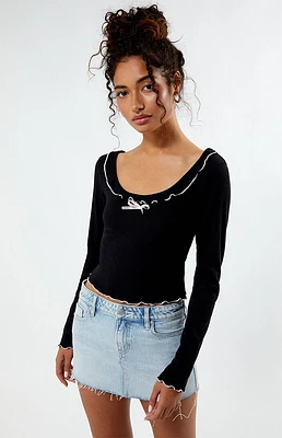 Est. PAC 1980 Reagan Ruffle Long Sleeve Top