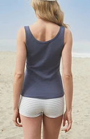 John Galt Navy Beyonca Buttoned Tank Top