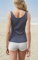John Galt Navy Beyonca Buttoned Tank Top