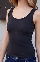 John Galt Black Scoop Neck Tank Top