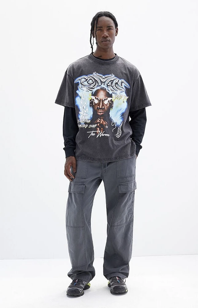 Pacsun Dark Gray Baggy Ripstop Cargo Pants