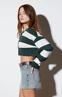 LA Hearts Olive Boxy Cropped Cardigan