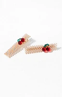 LA Hearts 2 Pack Pearl Cherry Barrettes